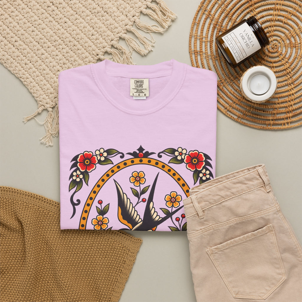 Swallow & Rose Tattoo Flash T-Shirt