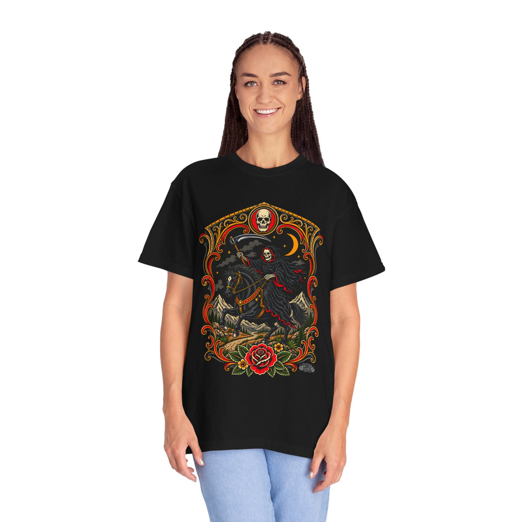 Grim Reaper Horseman Tattoo Flash T-Shirt