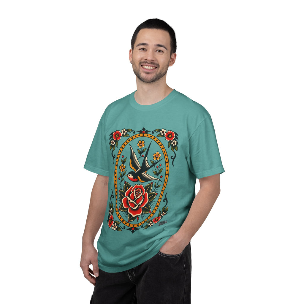 Swallow & Rose Tattoo Flash T-Shirt