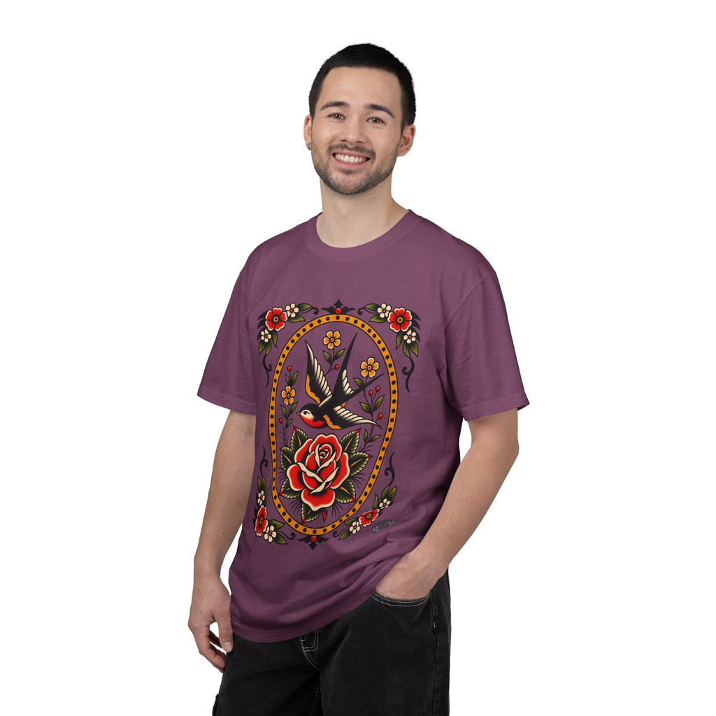Swallow & Rose Tattoo Flash T-Shirt