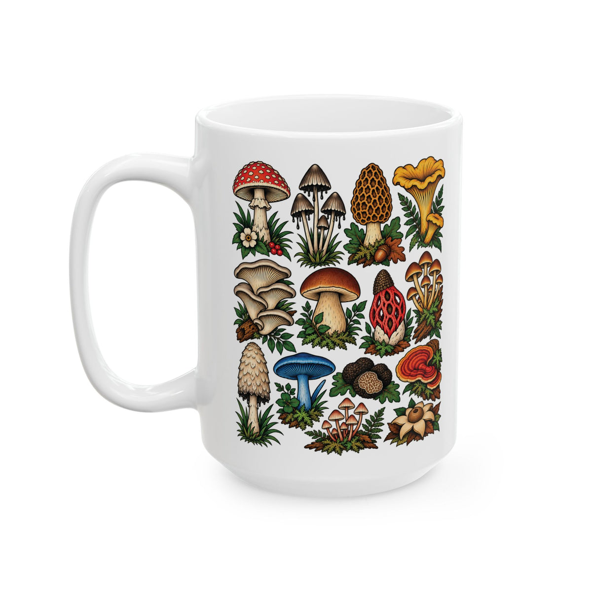 Mushroom Tattoo Flash Ceramic Coffee Mug (11oz, 15oz)