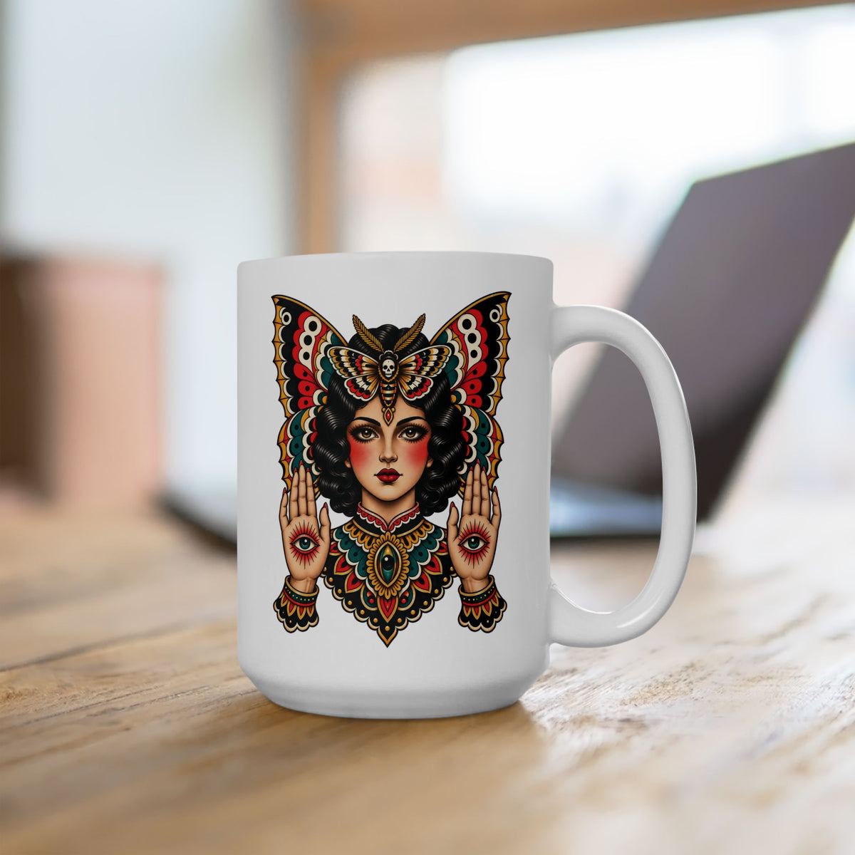 Gypsy Moth Tattoo Flash Coffee Mug (11oz & 15oz)