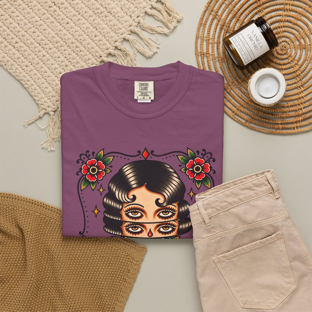 Floral Surrealism Tattoo Flash Sheet T-Shirt
