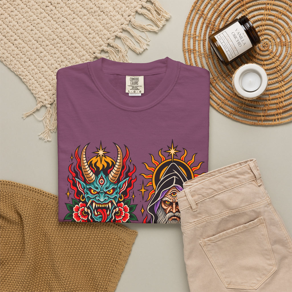 Wizard, Oni and Skull Tattoo Flash T-Shirt