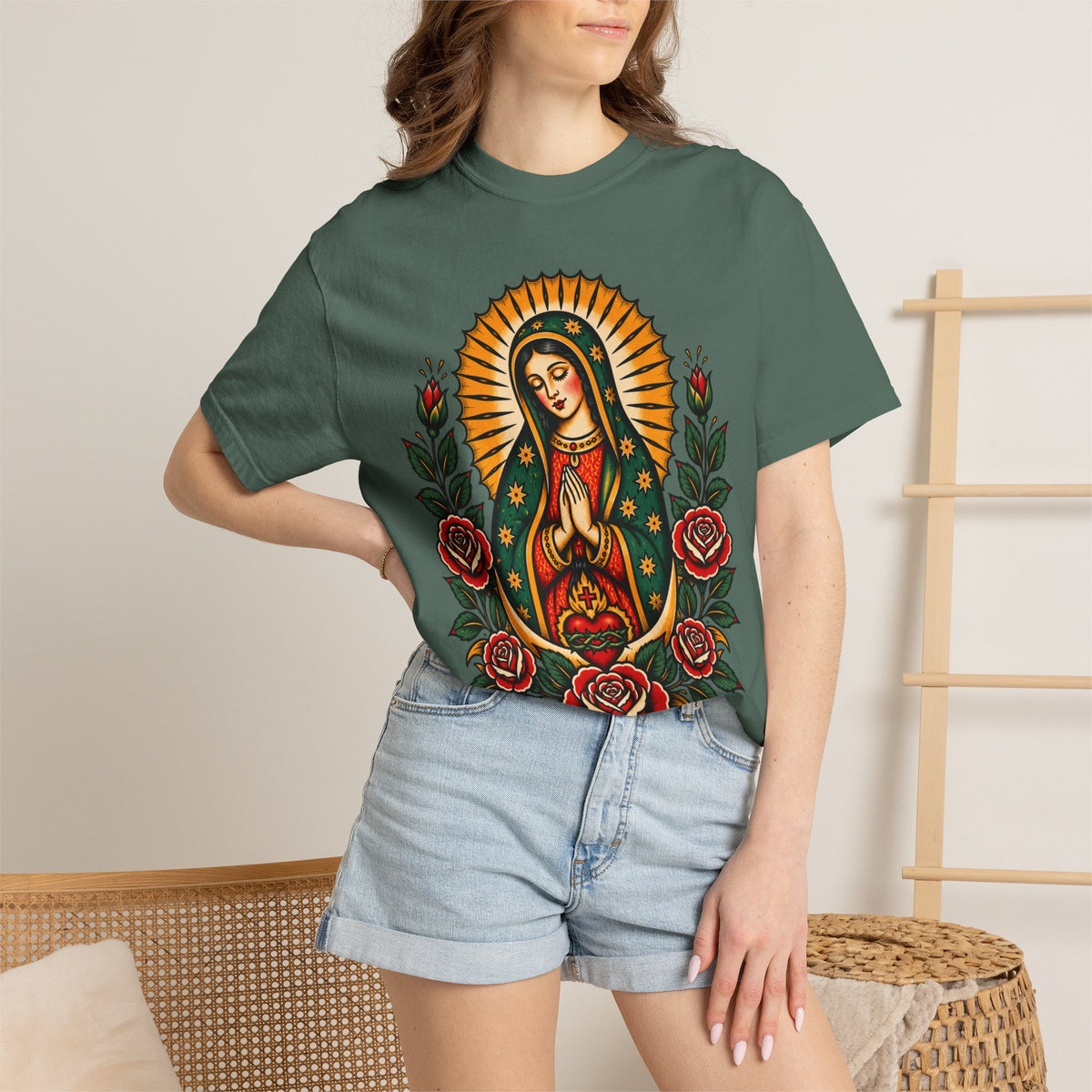 Our Lady of Guadalupe Tattoo Flash T-Shirt
