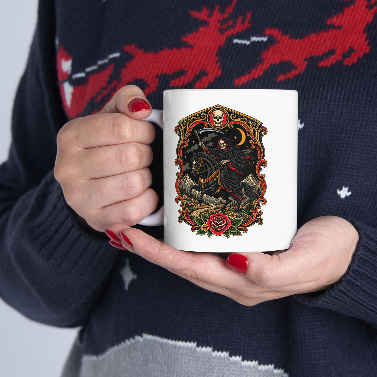 Grim Rider Tattoo Flash Coffee Mug (11oz & 15oz)