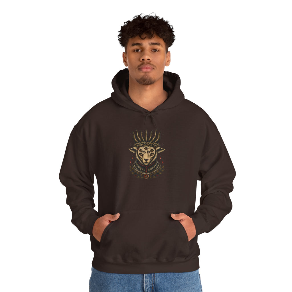 Sacrificial Lamb Hoodie with Revelation 5:6 Scripture Back Print