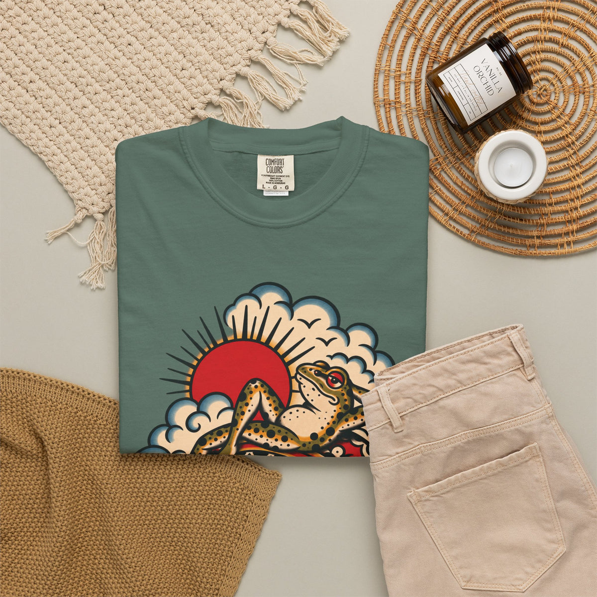 Frog & Lady of The Lake Tattoo Flash T-Shirt