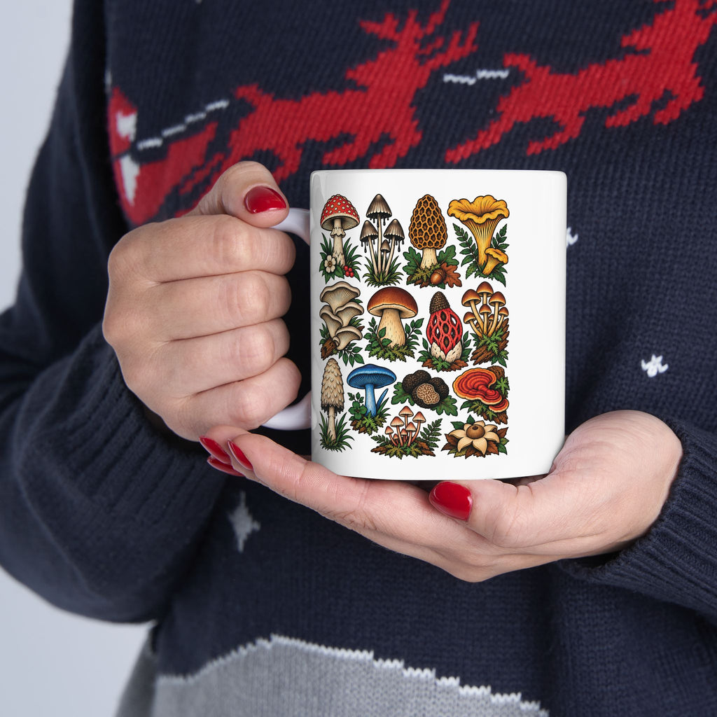 Mushroom Tattoo Flash Ceramic Coffee Mug (11oz, 15oz)
