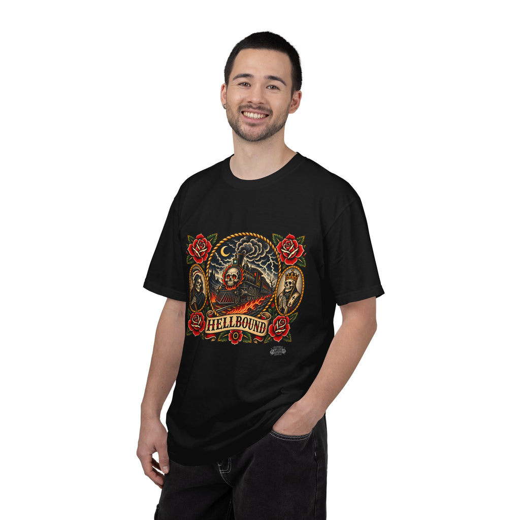 Hellbound Skull Train Tattoo Flash T-Shirt