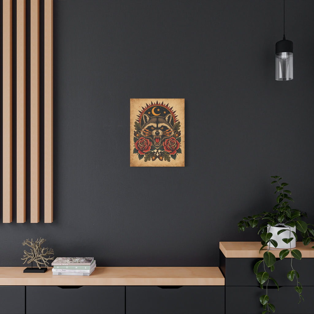 Raccoon Tattoo Flash Wall Art
