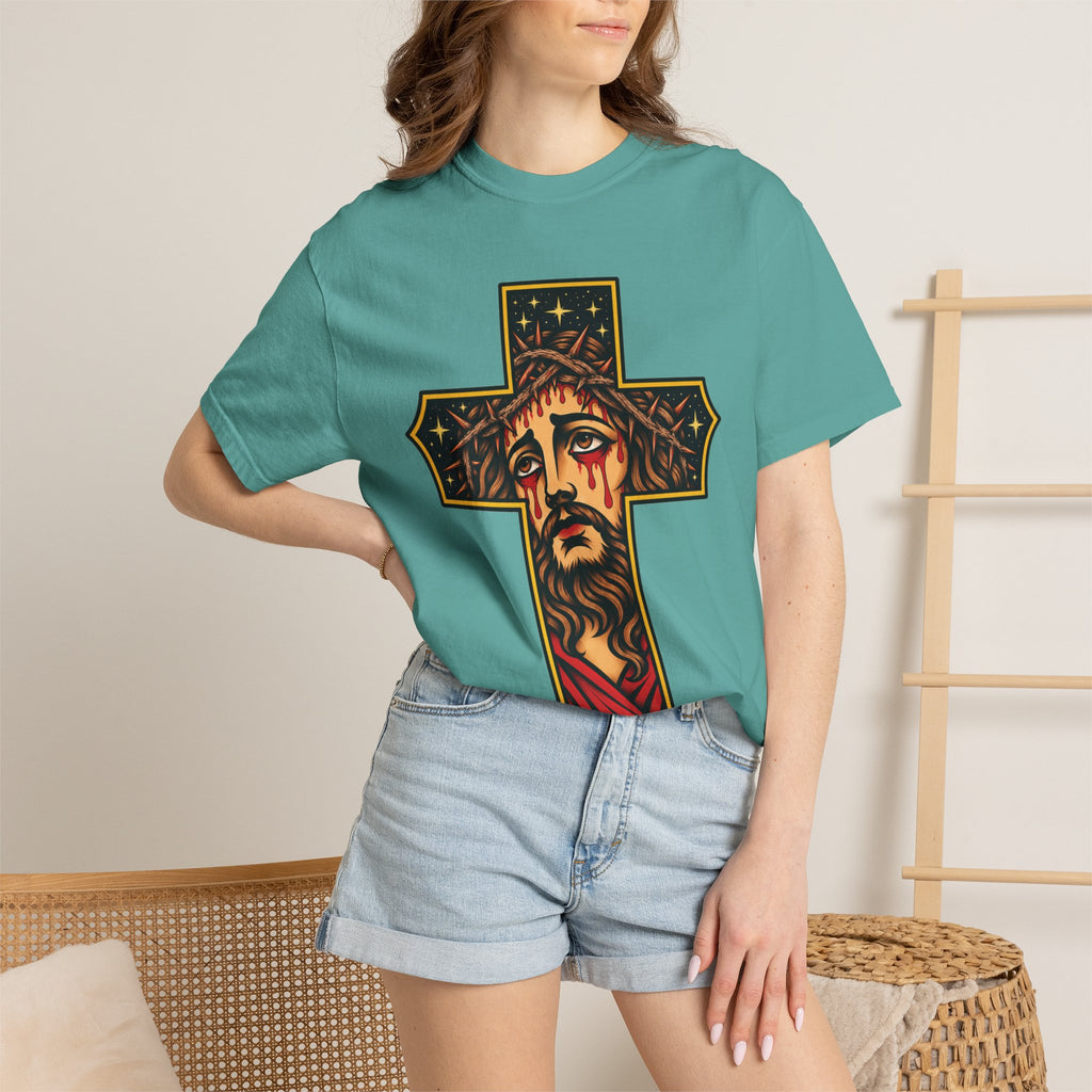 Matthew 11:28 Jesus Cross Tattoo Flash T-Shirt