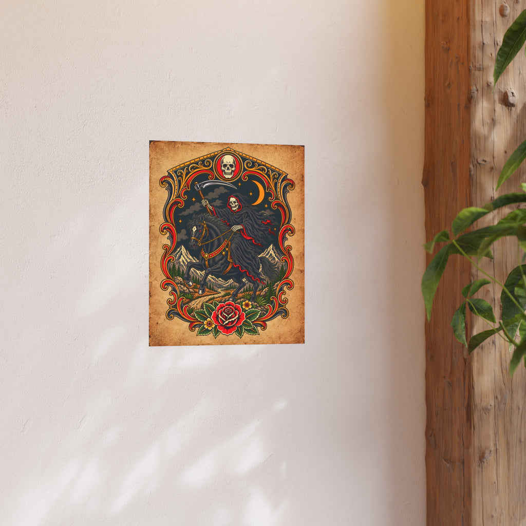 Grim Rider Tattoo Flash Art Print (8x10 & 16x20)