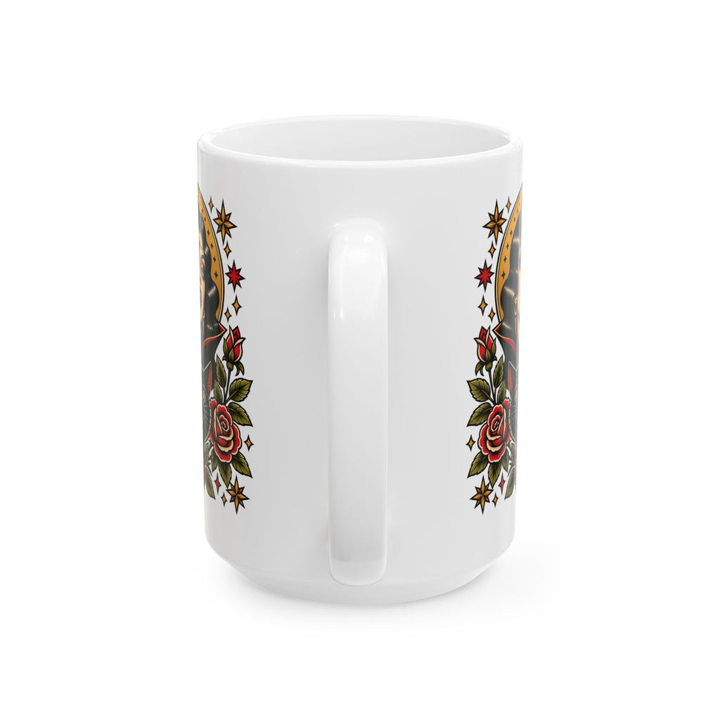 Vampire Woman & Black Cat Tattoo Flash Coffee Mug (11oz & 15oz)