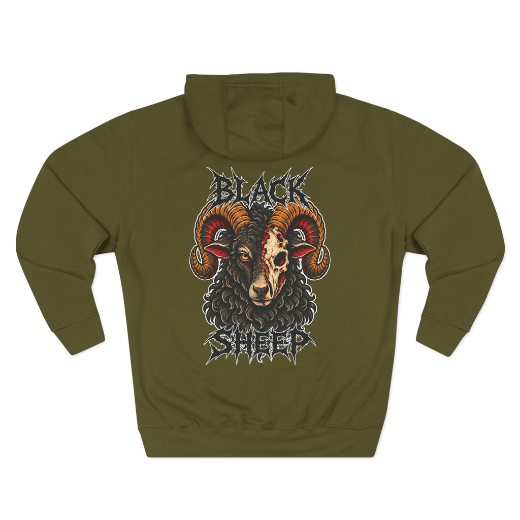 Black Sheep Tattoo Flash Pullover Hoodie (Back Design)