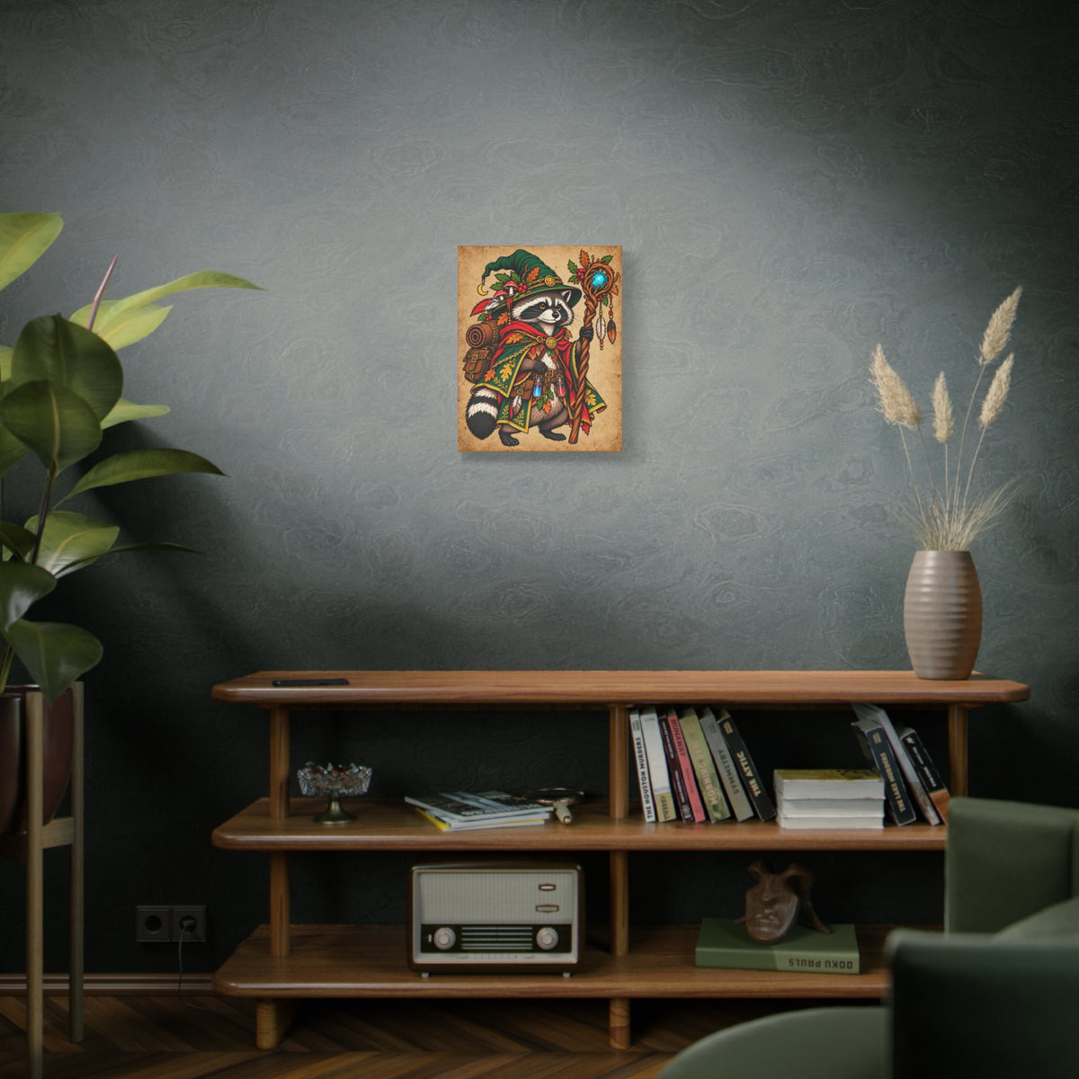 Raccoon Wizard Tattoo Flash Wall Art