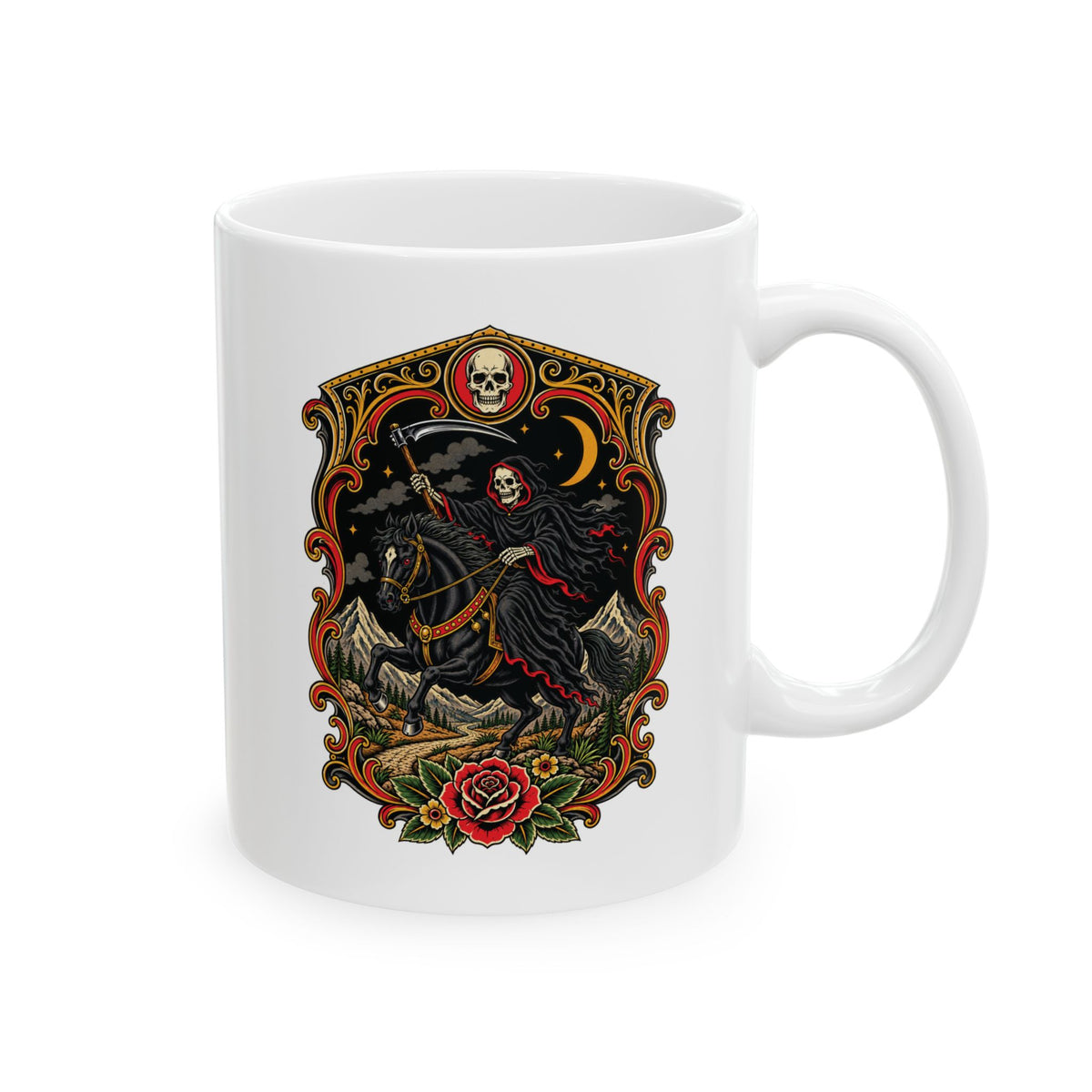 Grim Rider Tattoo Flash Coffee Mug (11oz & 15oz)