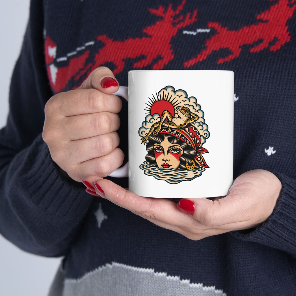 Lady of The Lake Tattoo Flash Ceramic Coffee Mug (11oz, 15oz)