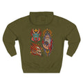 Wizard, Oni & Skull Tattoo Flash Pullover Hoodie (Back Design)