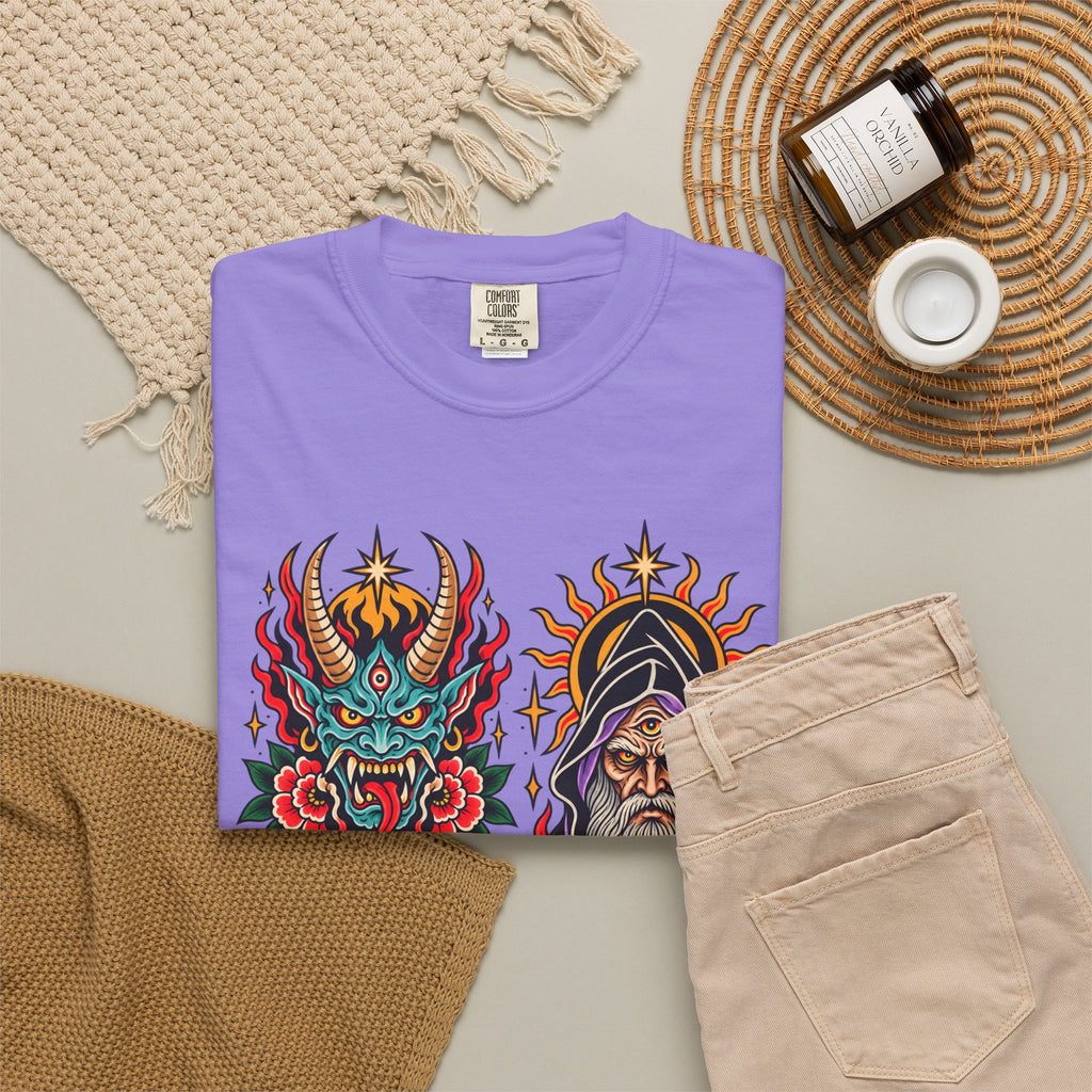 Wizard, Oni and Skull Tattoo Flash T-Shirt