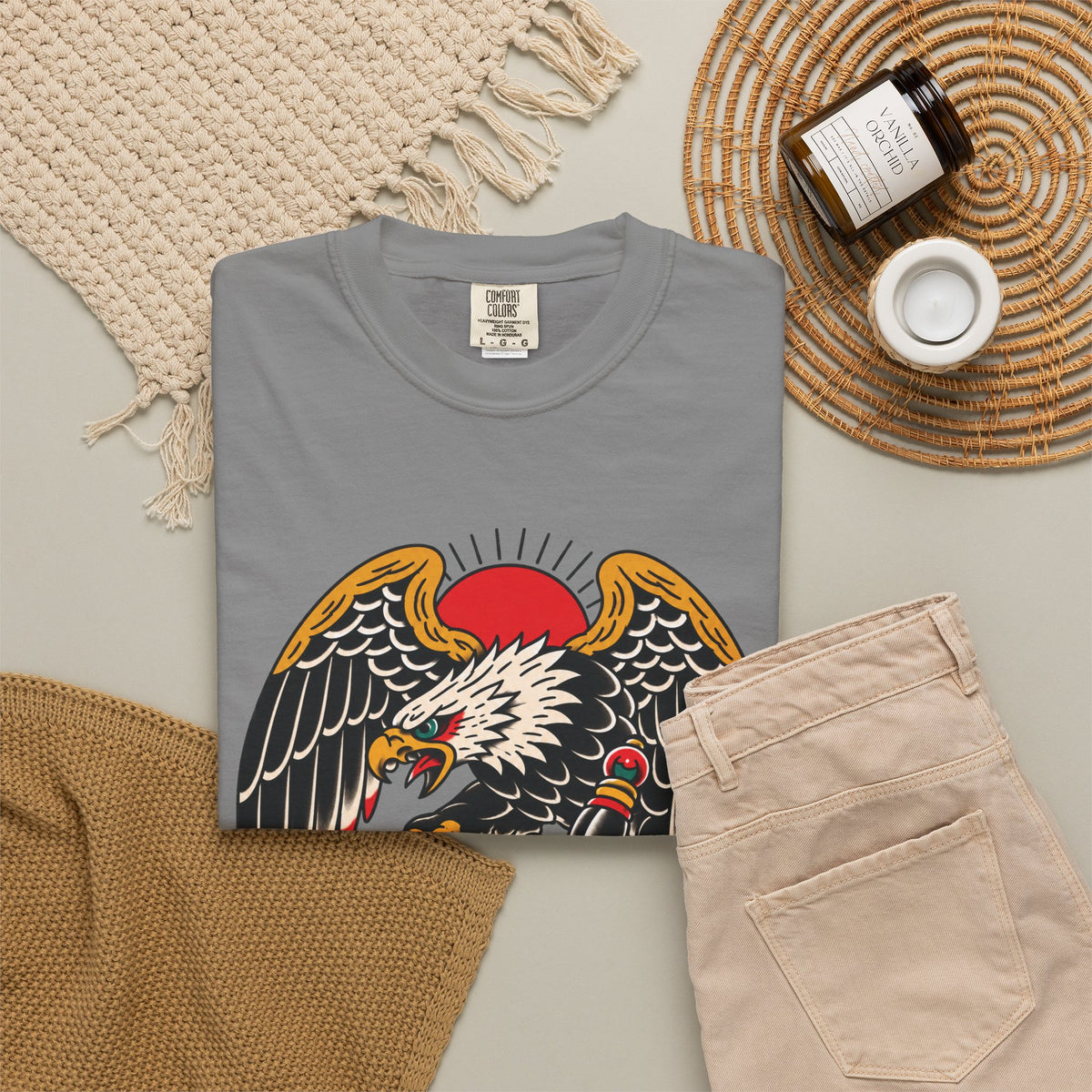 American Traditional Eagle & Skull Tattoo Flash T-Shirt