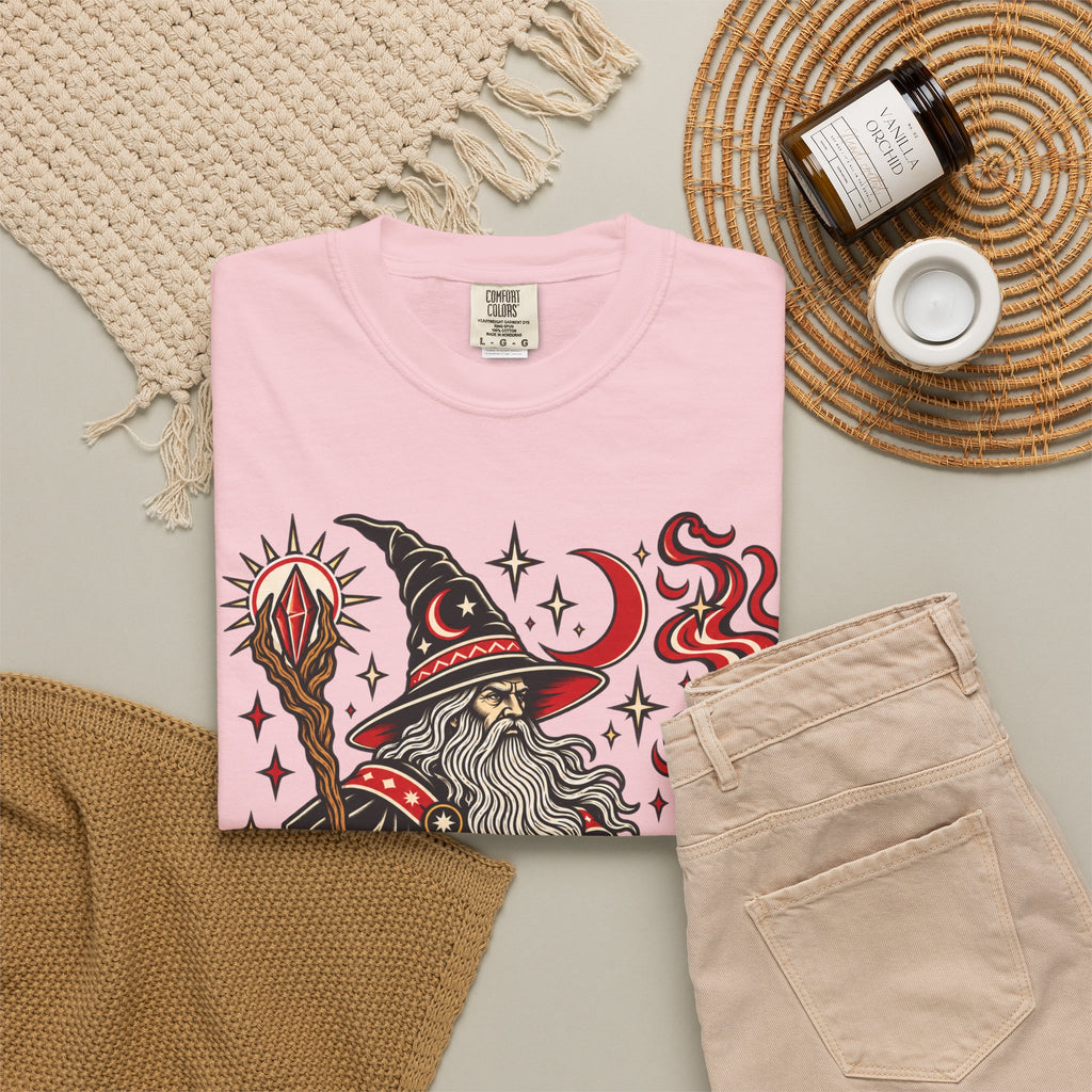Fire Wizard Tattoo Flash T Shirt