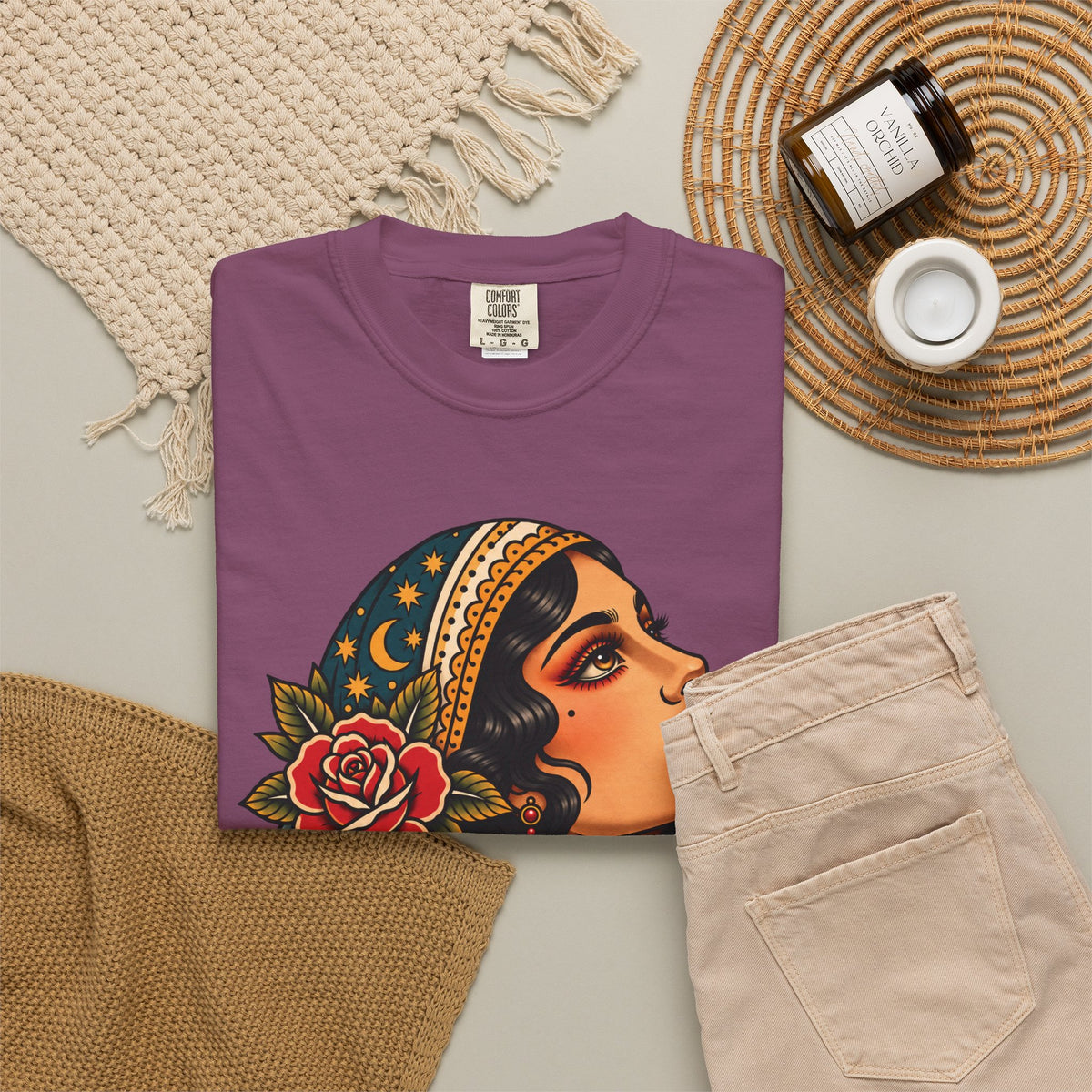 Gypsy Woman Tattoo Flash Sheet T-Shirt