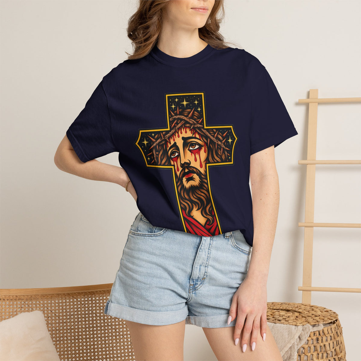 Matthew 11:28 Jesus Cross Tattoo Flash T-Shirt