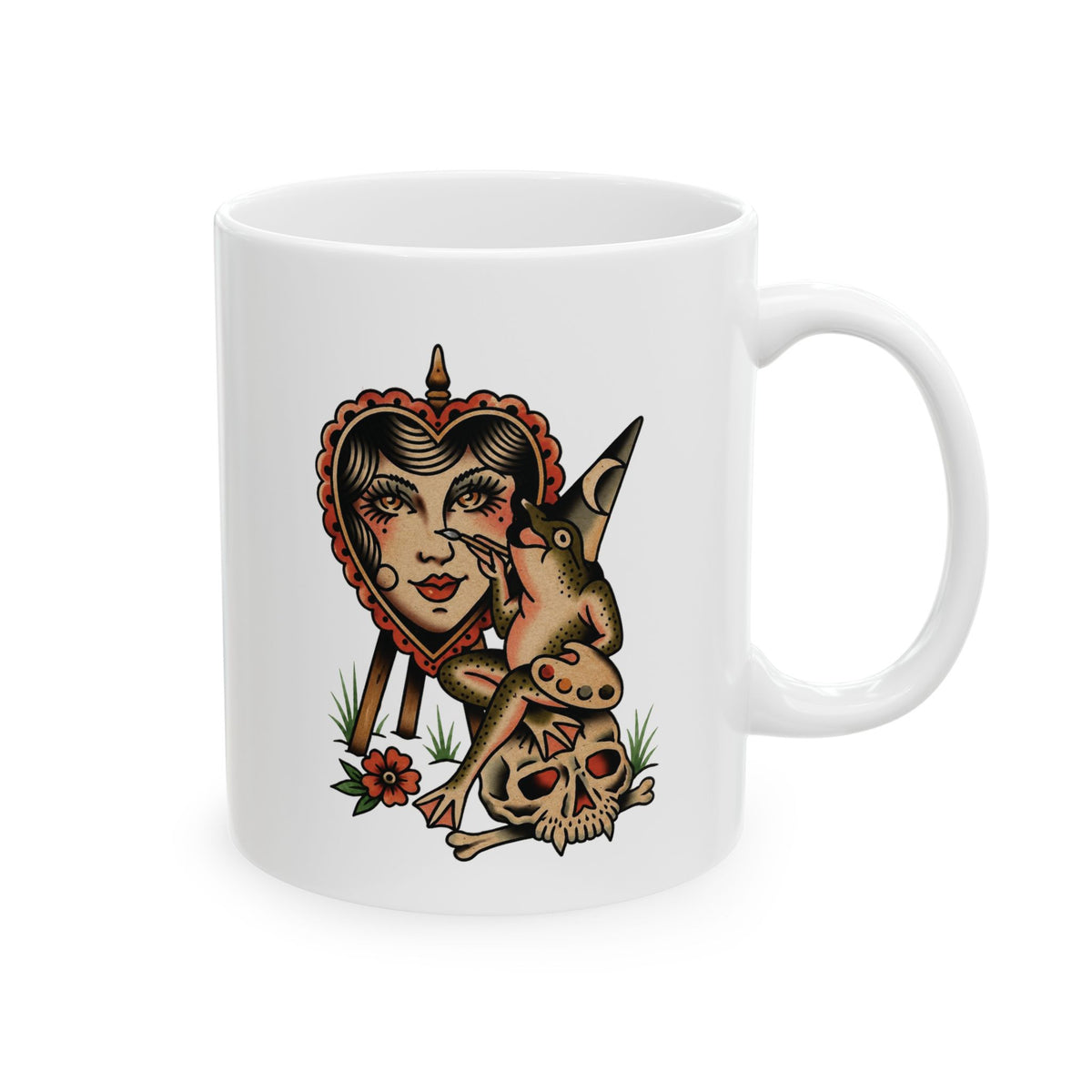 Frog Painter Tattoo Flash Ceramic Coffee Cup