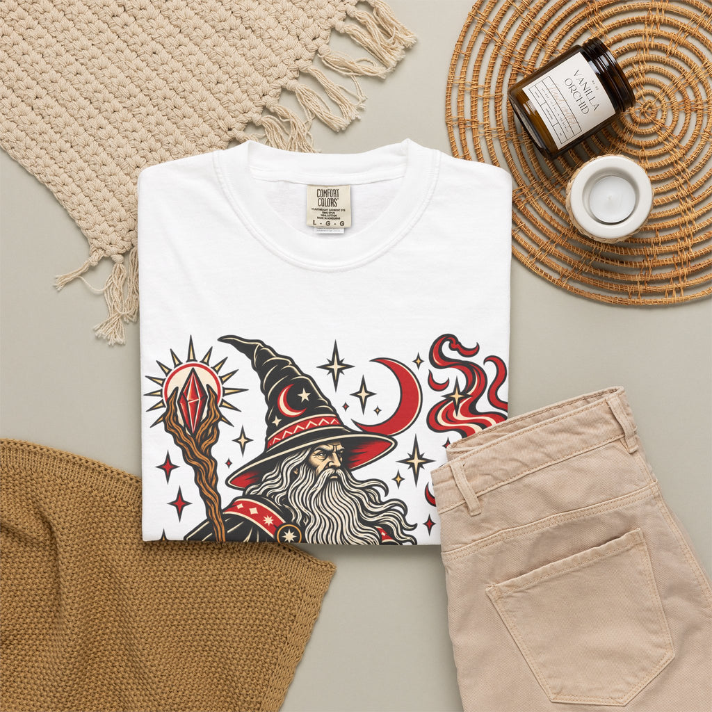 Fire Wizard Tattoo Flash T Shirt