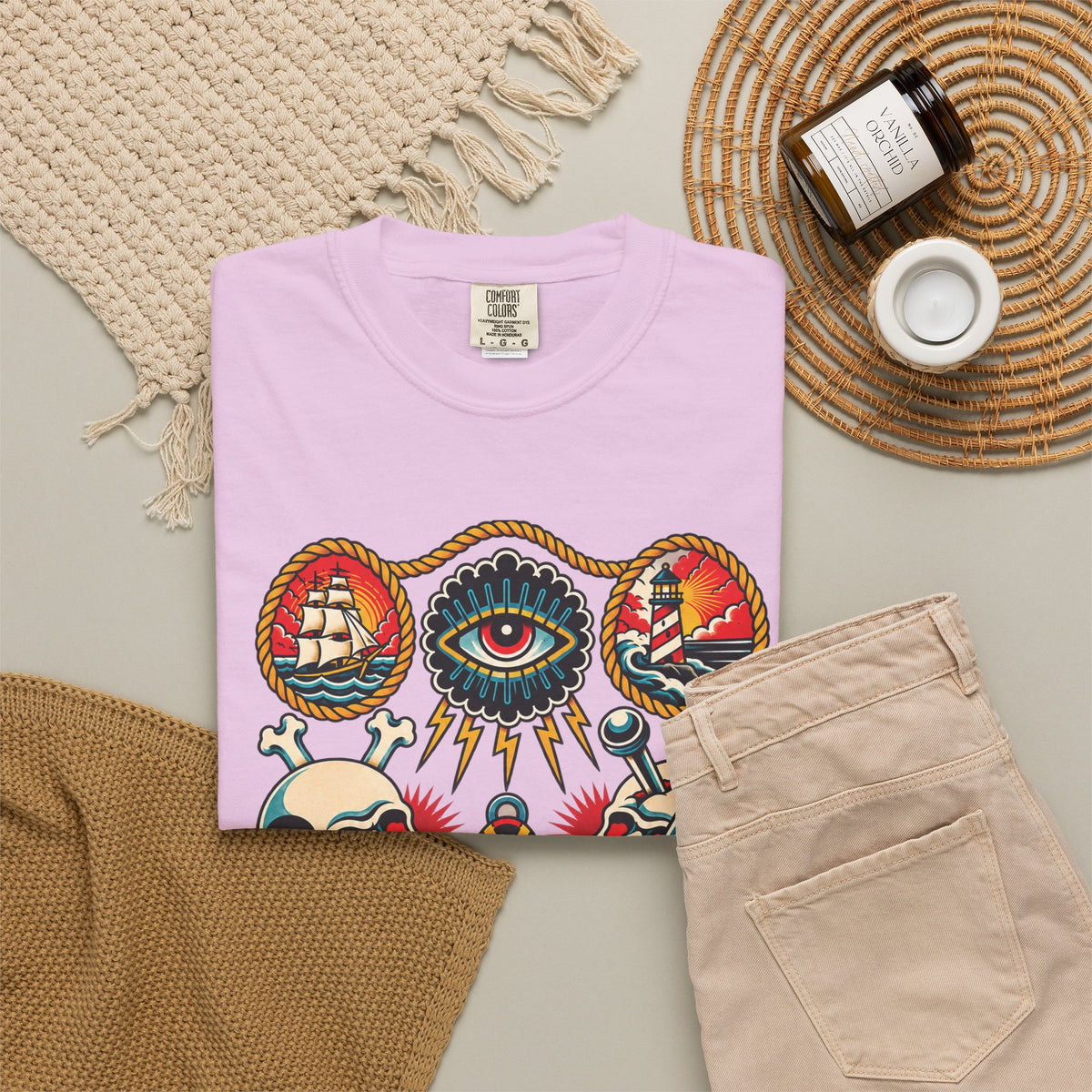American Traditional Tattoo Flash Sheet T-Shirt