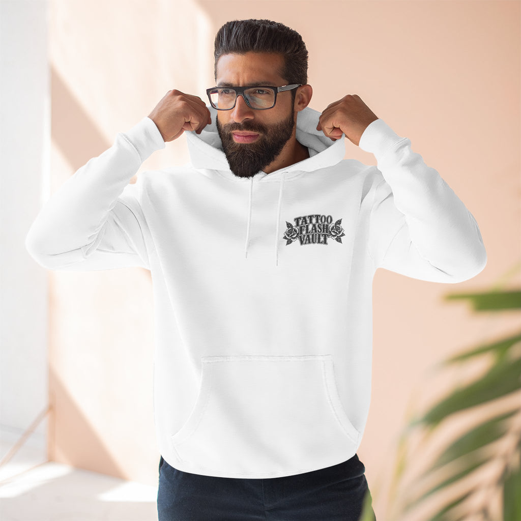 Sacrificial Lamb Tattoo Flash Pullover Hoodie (Back Design)