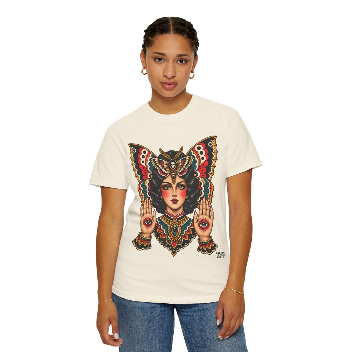 Gypsy Moth Woman Tattoo Flash Sheet T-Shirt
