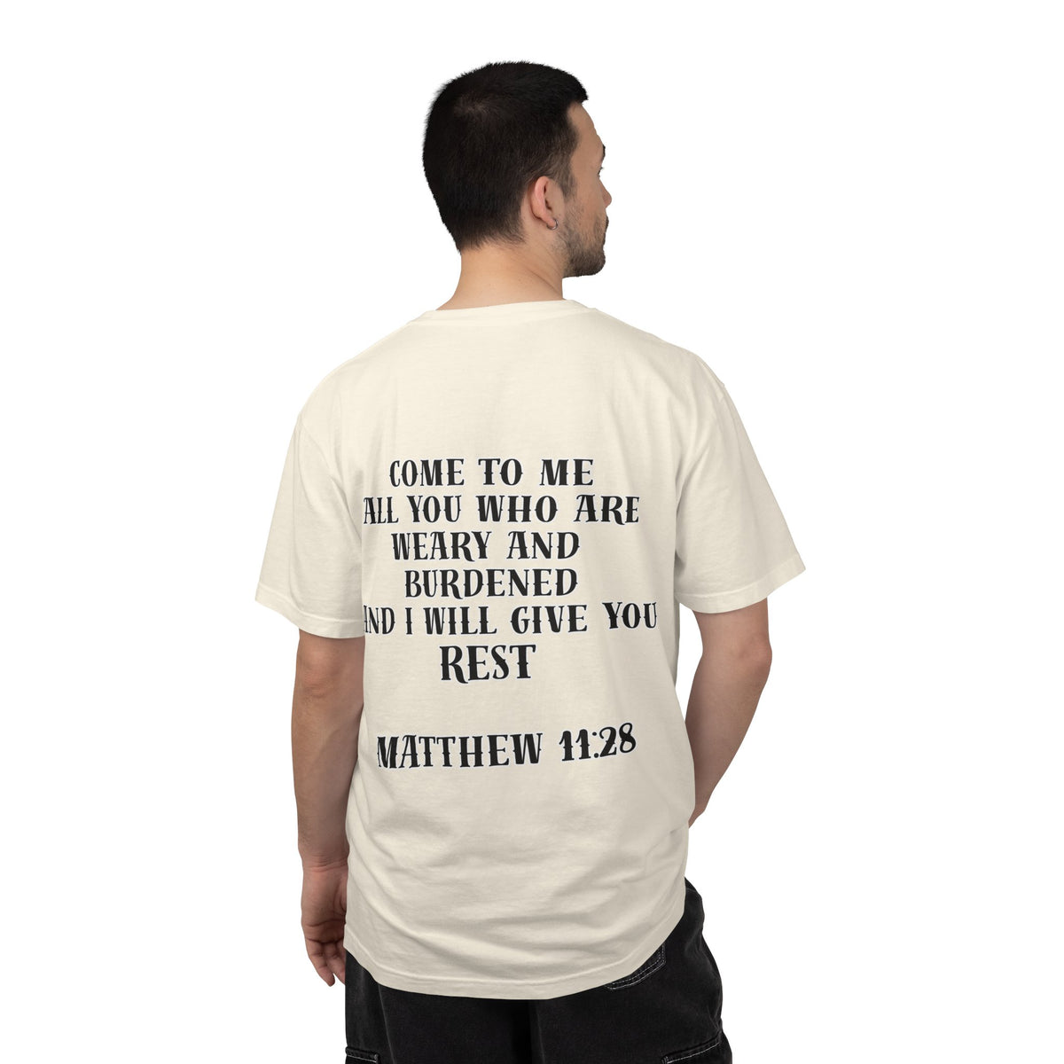 Matthew 11:28 Jesus Cross Tattoo Flash T-Shirt