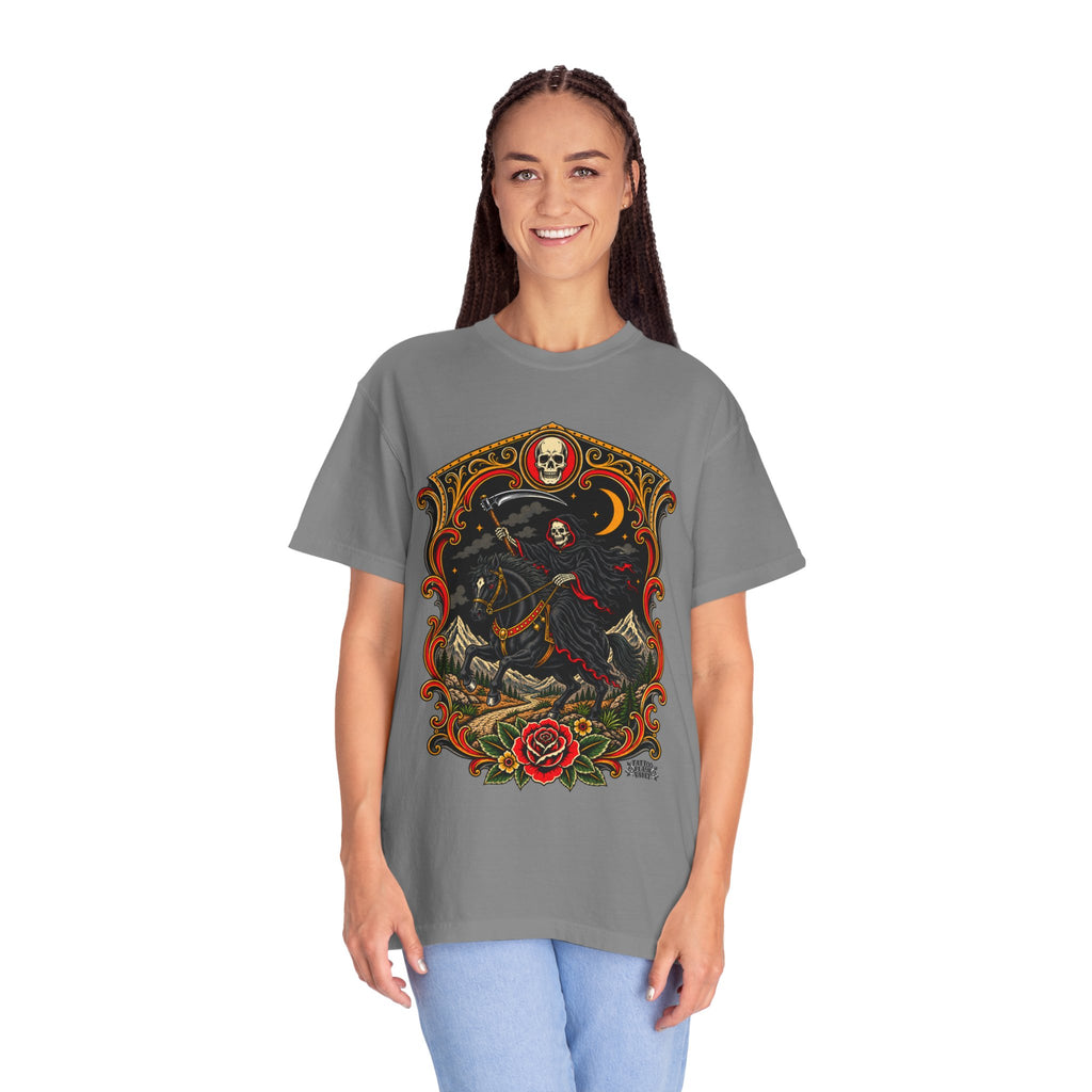 Grim Reaper Horseman Tattoo Flash T-Shirt
