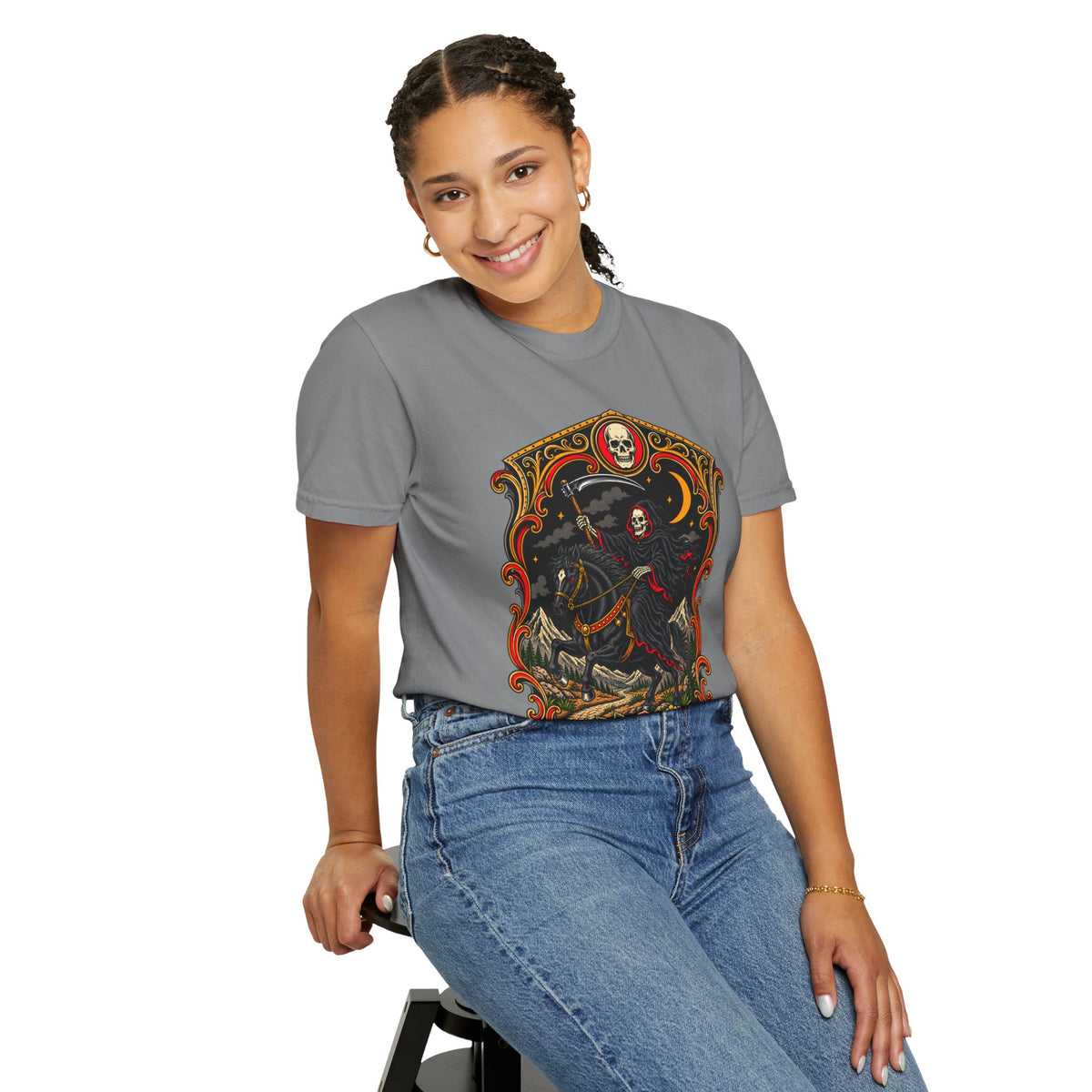 Grim Reaper Horseman Tattoo Flash T-Shirt