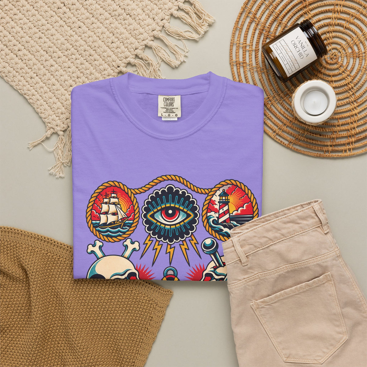 American Traditional Tattoo Flash Sheet T-Shirt