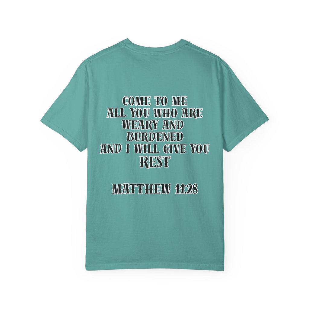 Matthew 11:28 Jesus Cross Tattoo Flash T-Shirt