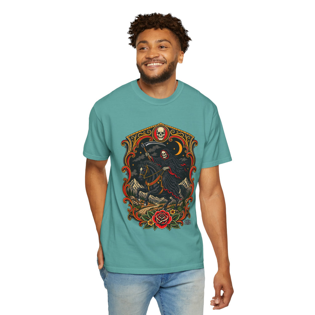 Grim Reaper Horseman Tattoo Flash T-Shirt