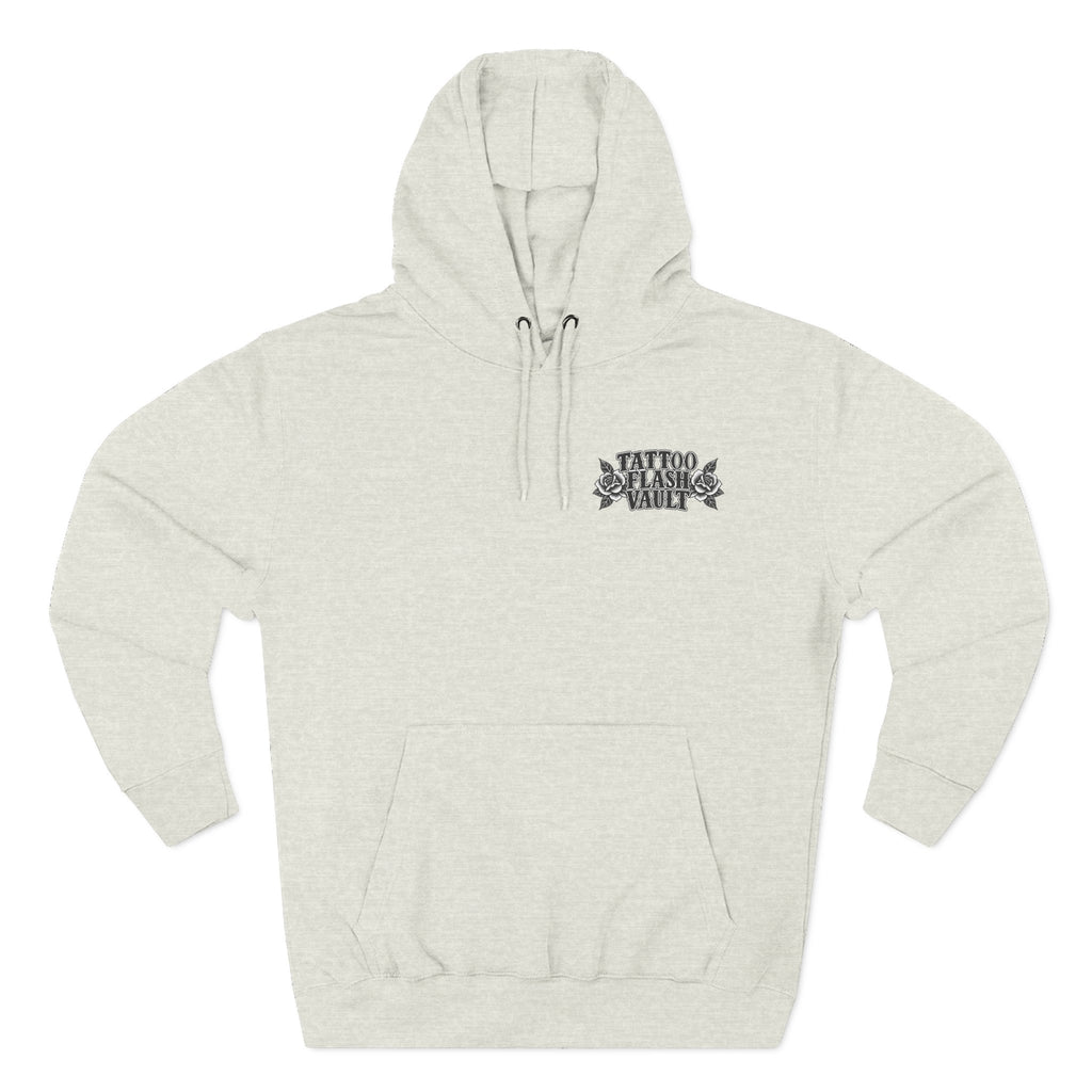 Mushroom Tattoo Flash Pullover Hoodie (Back Design)