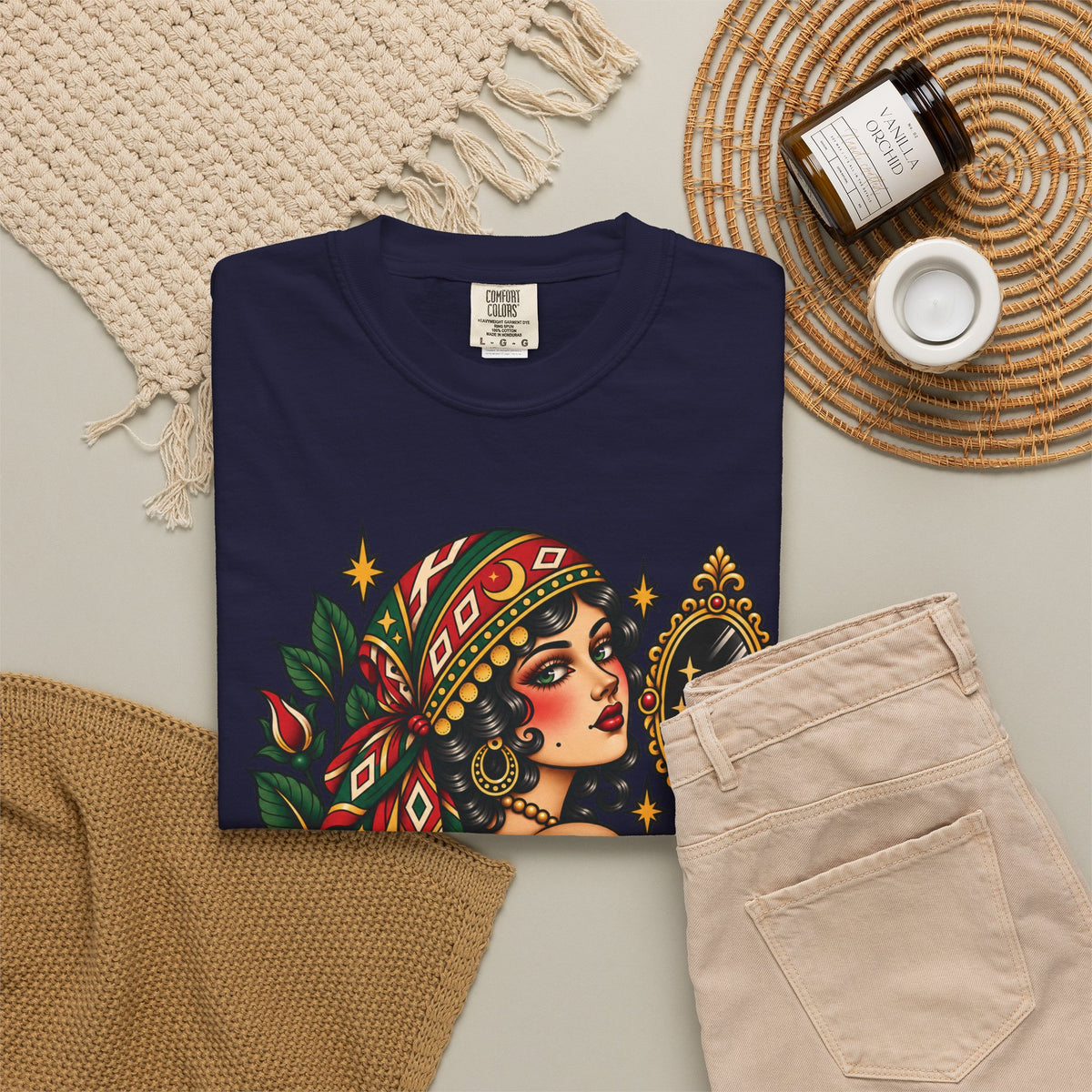 Love Yourself First Gypsy Woman Tattoo Flash Sheet T-Shirt