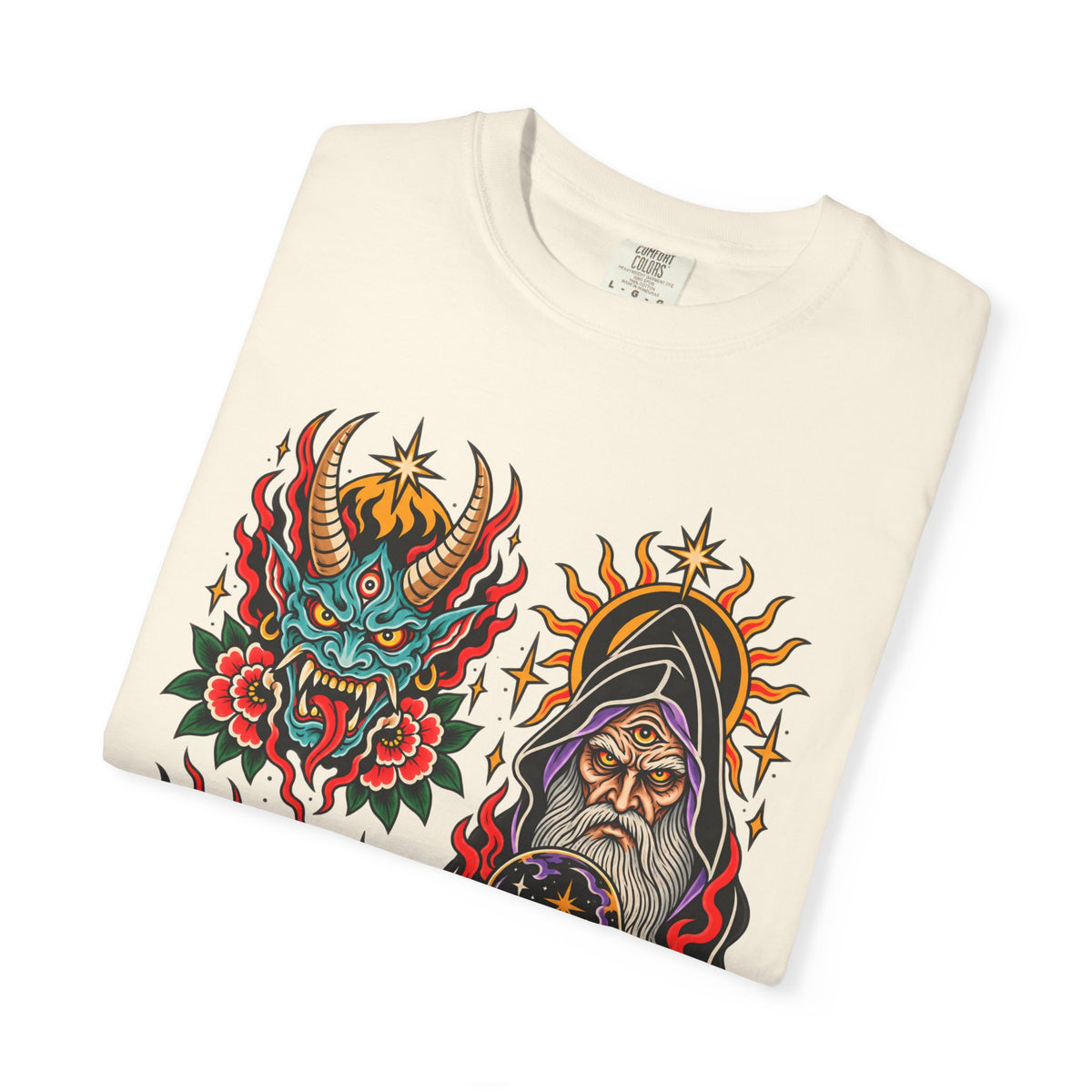 Wizard, Oni and Skull Tattoo Flash T-Shirt