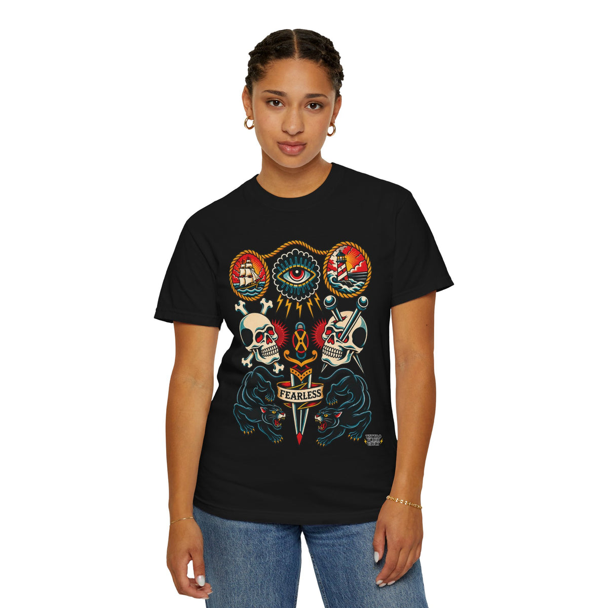 American Traditional Tattoo Flash Sheet T-Shirt