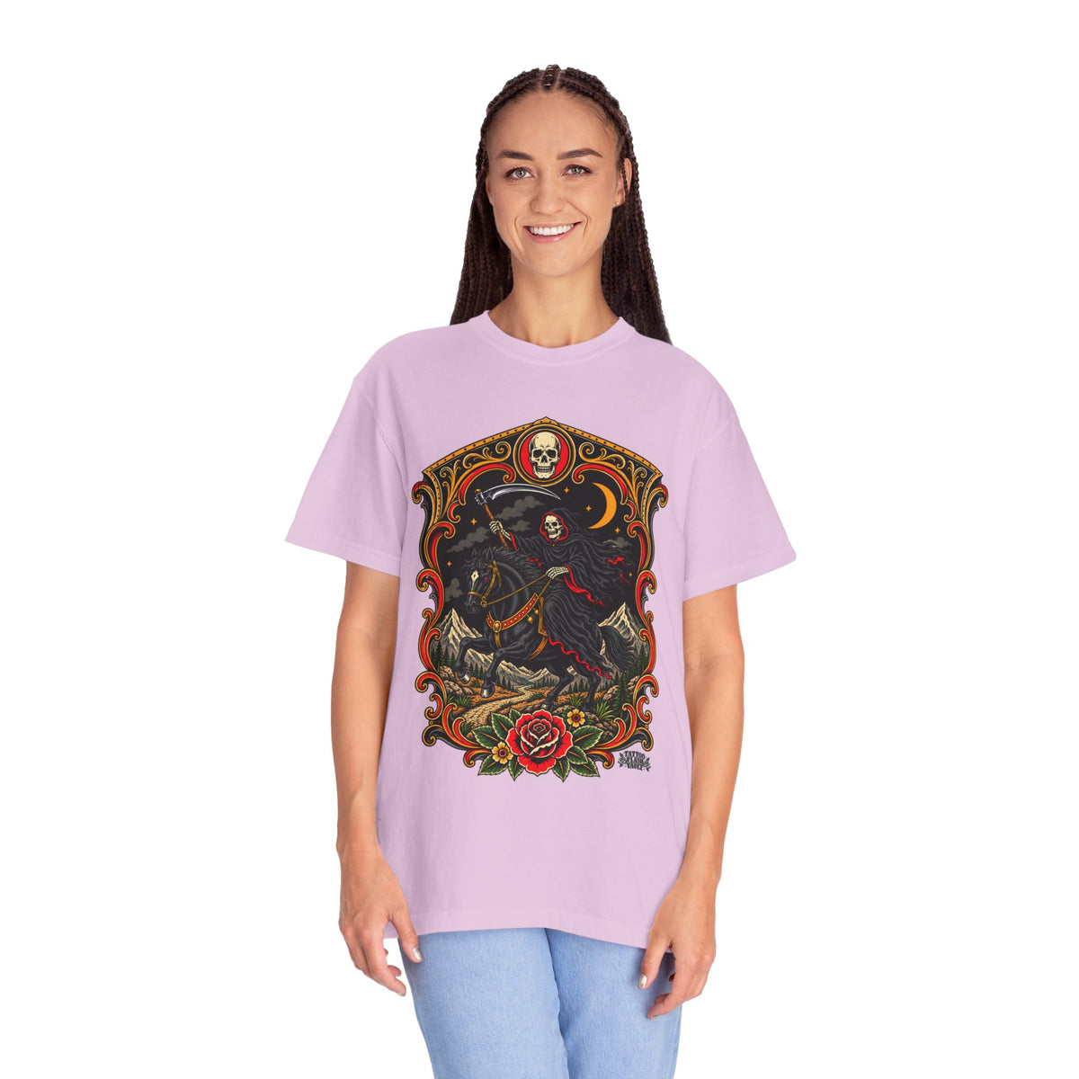 Grim Reaper Horseman Tattoo Flash T-Shirt