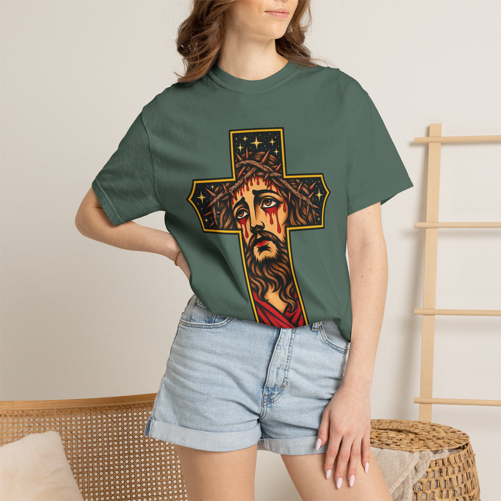 Matthew 11:28 Jesus Cross Tattoo Flash T-Shirt