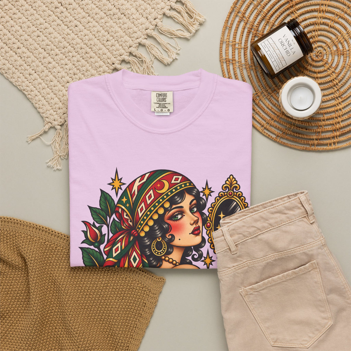 Love Yourself First Gypsy Woman Tattoo Flash Sheet T-Shirt