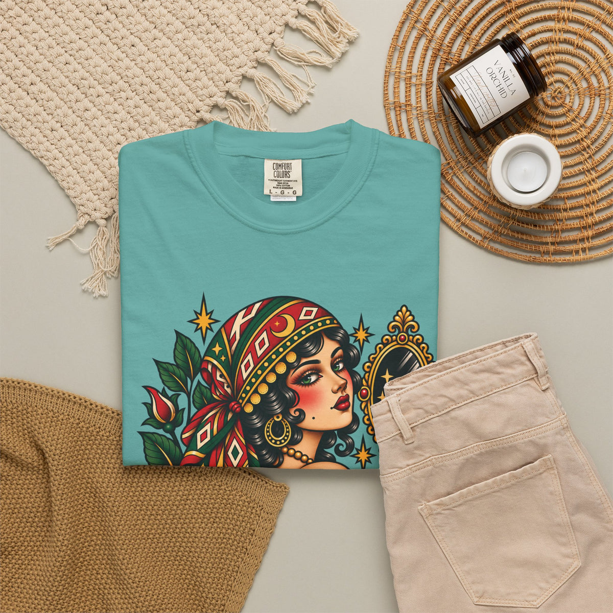 Love Yourself First Gypsy Woman Tattoo Flash Sheet T-Shirt