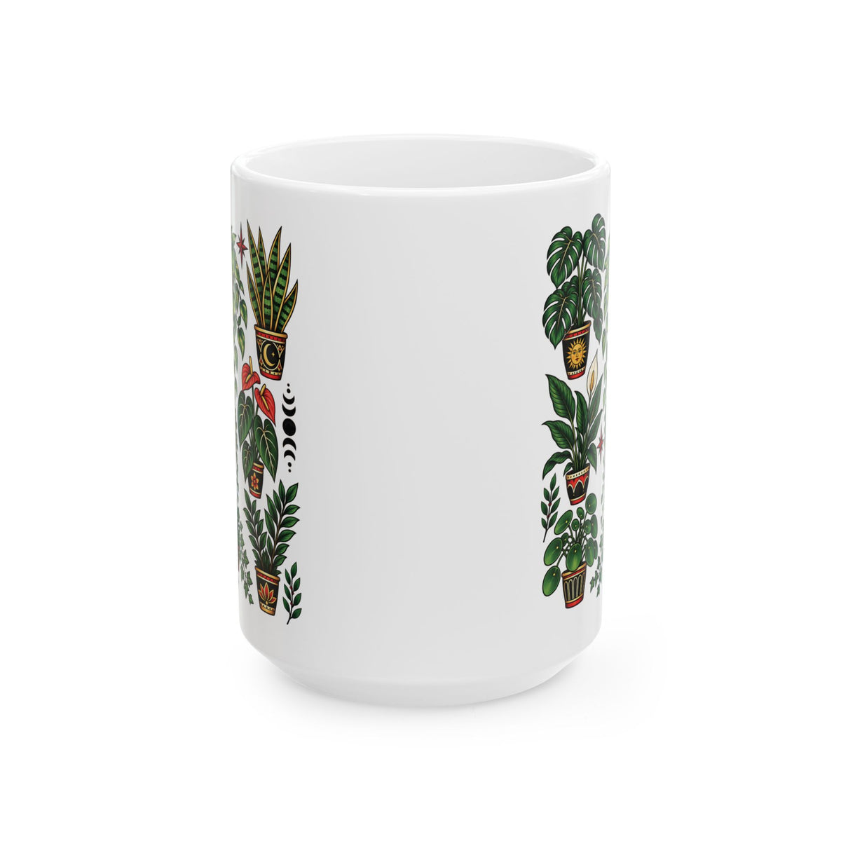 House Plant Tattoo Flash Ceramic Coffee Mug (11oz, 15oz)