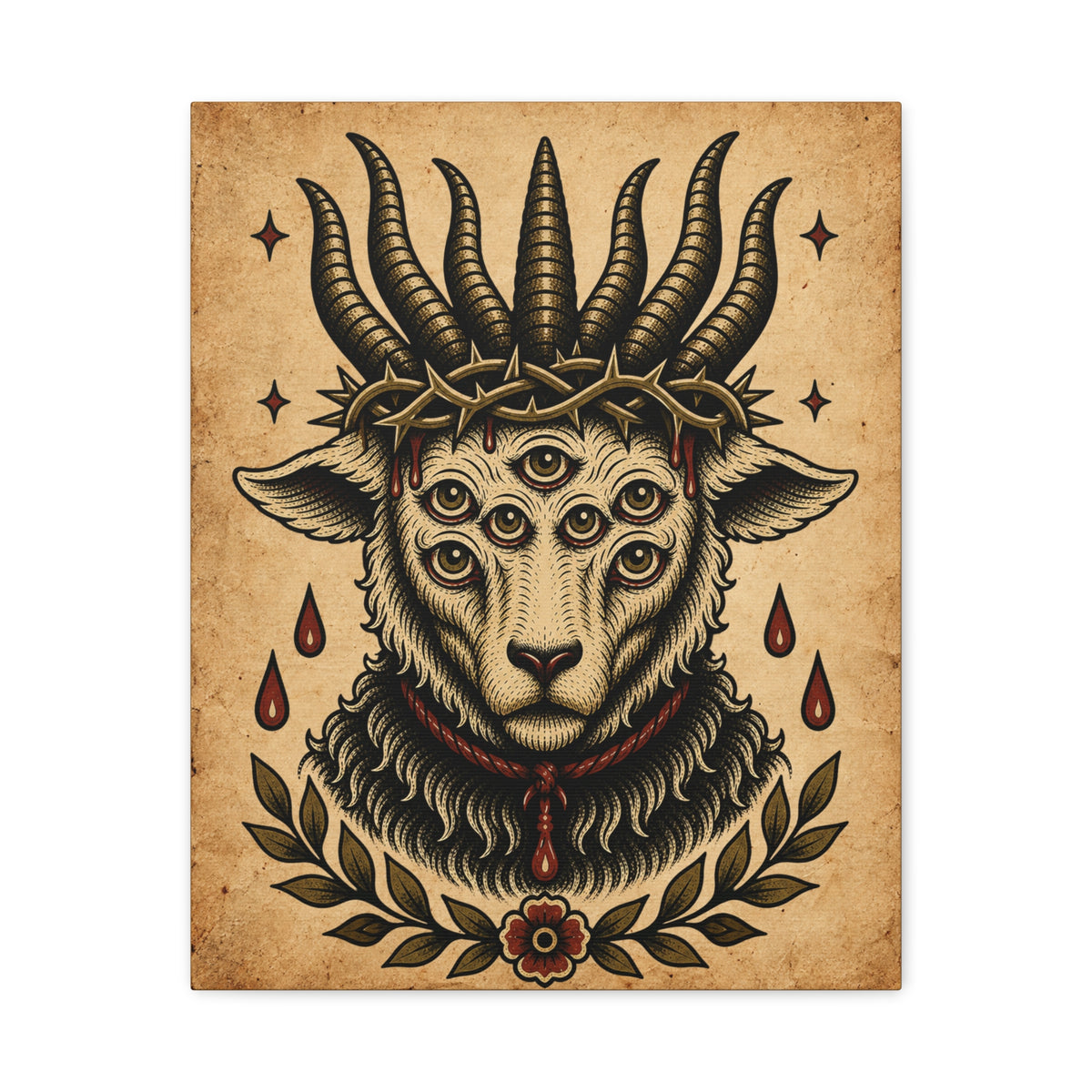 Sacrificial Lamb Tattoo Flash Wall Art