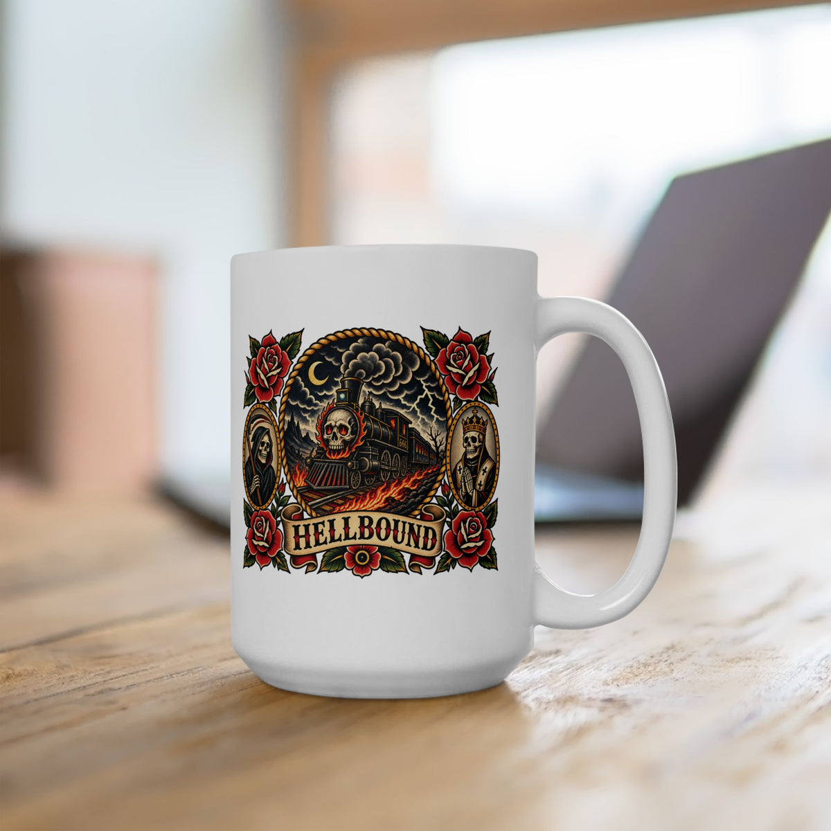 Hellbound Train Tattoo Flash Coffee Mug (11oz & 15oz)